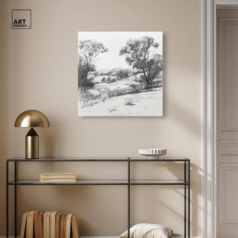 Charcoal Countryside Canvas by Art Remedy, Gallery Wrapped