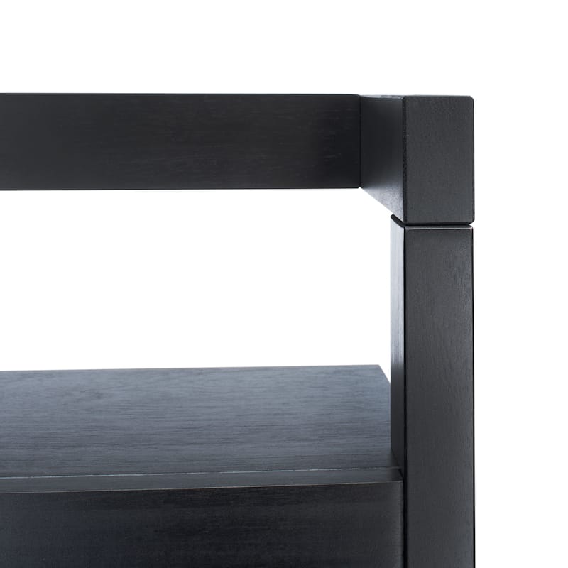 SAFAVIEH Sigrun Natural/Charcoal 5-Tier Leaning Etagere - 18.1" W x 11" L x 72.4" H - 18Wx11Dx72H
