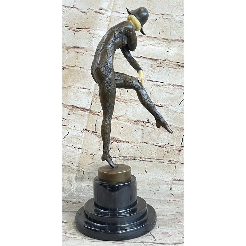 Signed D.H Chiparus Napoleon Dancer Bronze Marble Statue Sculpture Figurine Deco
