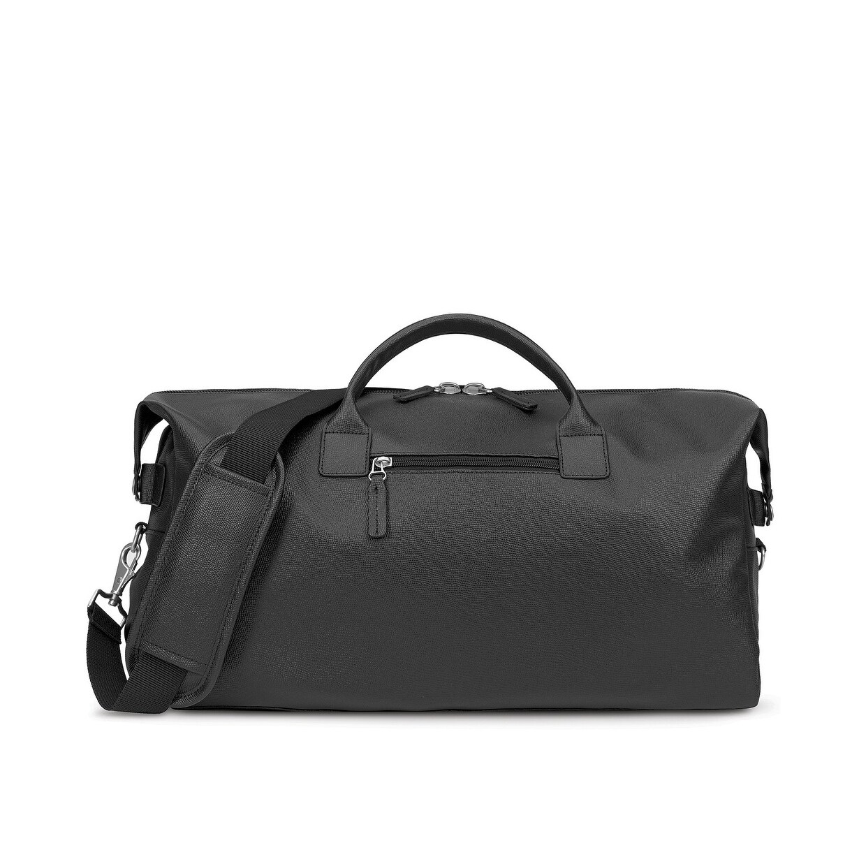 black leather duffle bag mens