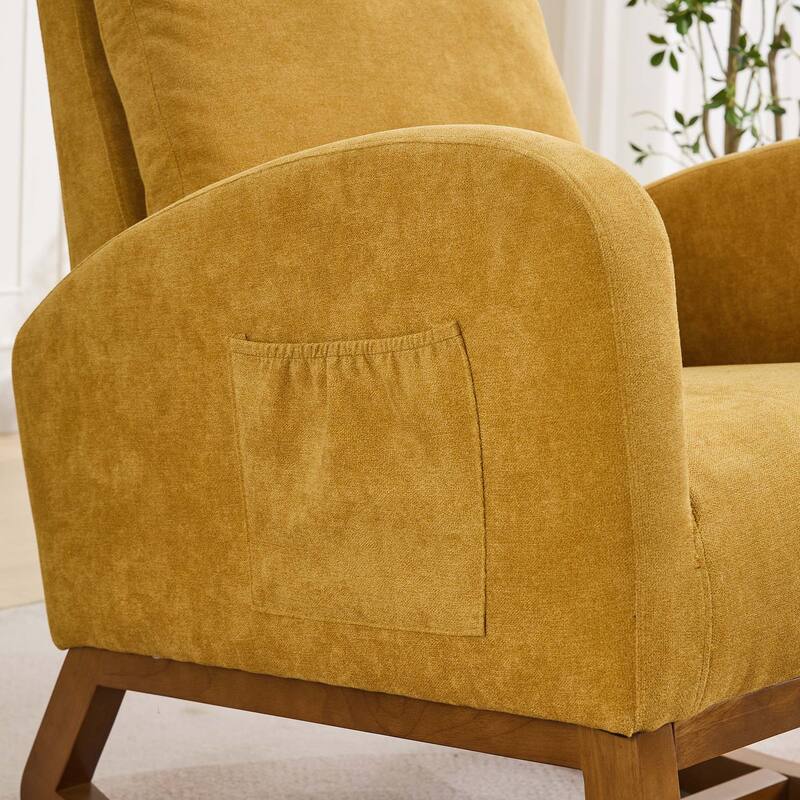 27.2"W Rocking Chair with High Back and Side Pocket
