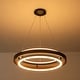 preview thumbnail 4 of 26, Modern 24" Walnut LED Wood Chandelier Ring Chandelier for Living Room Foyer