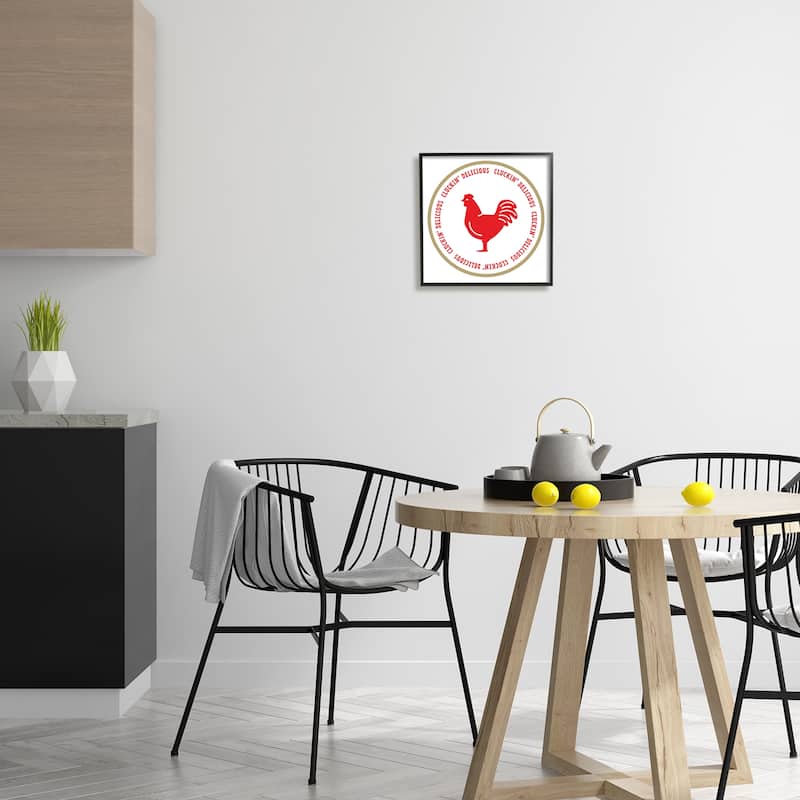 Stupell Cluckin' Delicious Phrase Framed Giclee Art Design by Emily Dumas