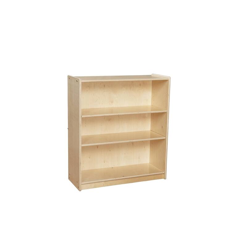 Contender Birch Bookcase With Two Adjustable Shelves, Montessori Bookshelf Crafts Supplies Storage Unit For Toddlers