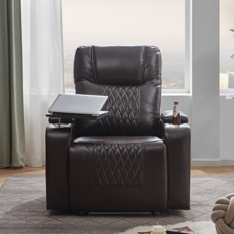 Nestfair Power Motion Recliner with 2 Cup Holders and 360° Swivel Tray Table
