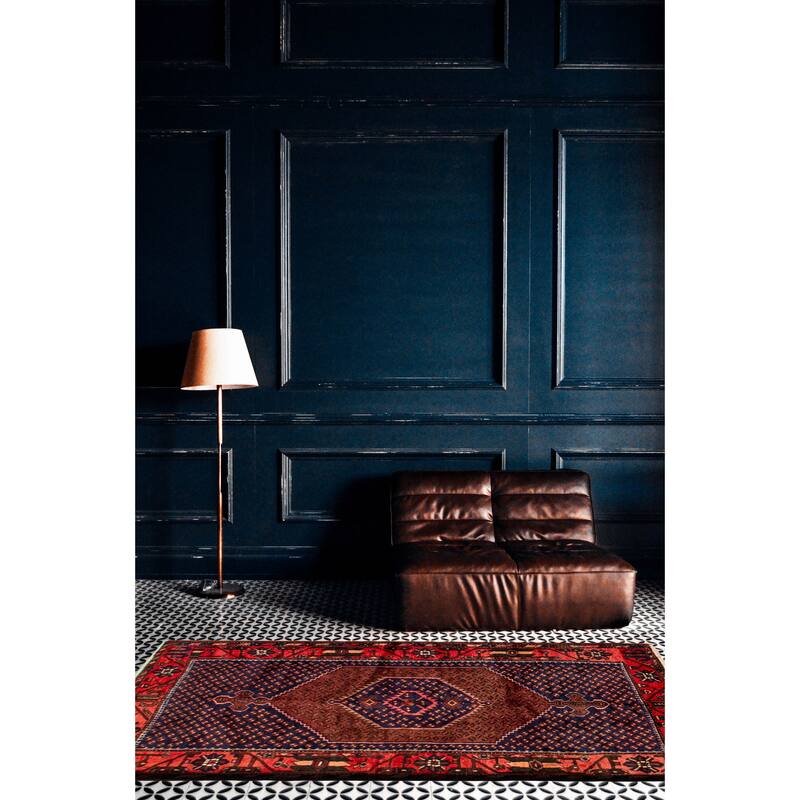 ECARPETGALLERY Hand-knotted Andelz Navy Wool Rug - 4'4 x 7'3