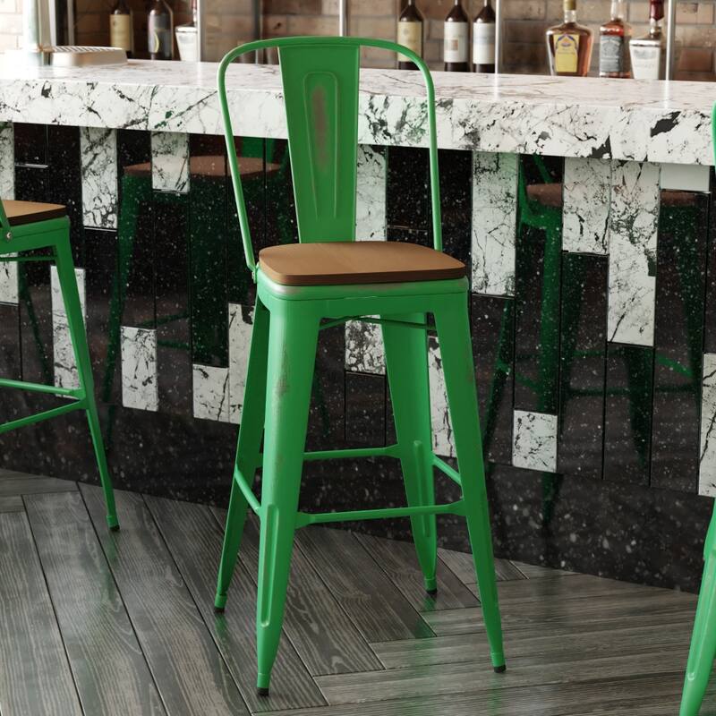 All-Weather Bar Height Stool with Poly Resin Seat