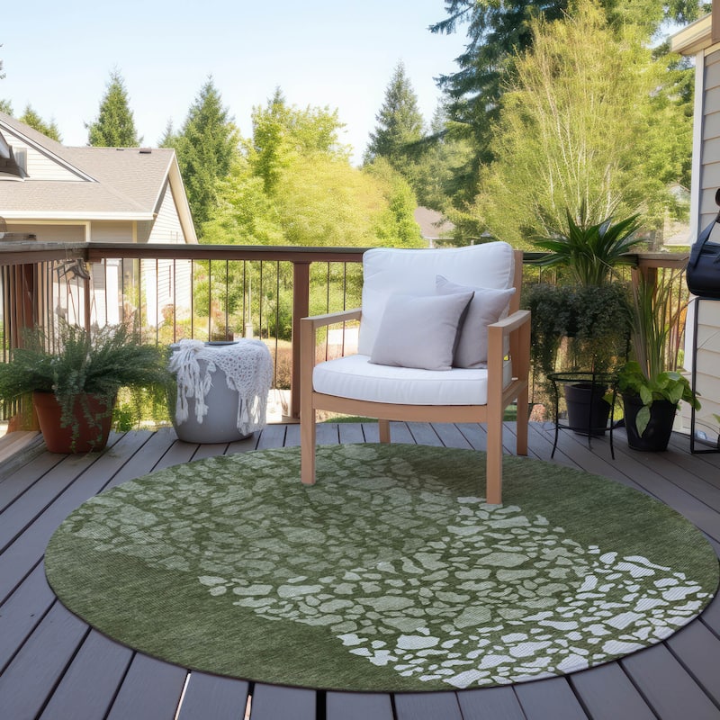 Machine Washable Indoor/ Outdoor Chantille Modern Mosaic Rug