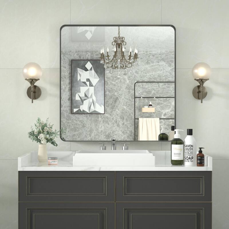 Rectangle Bathroom Mirror for Vanity Wall Mounted Vertical Horizontal Makeup Mirror