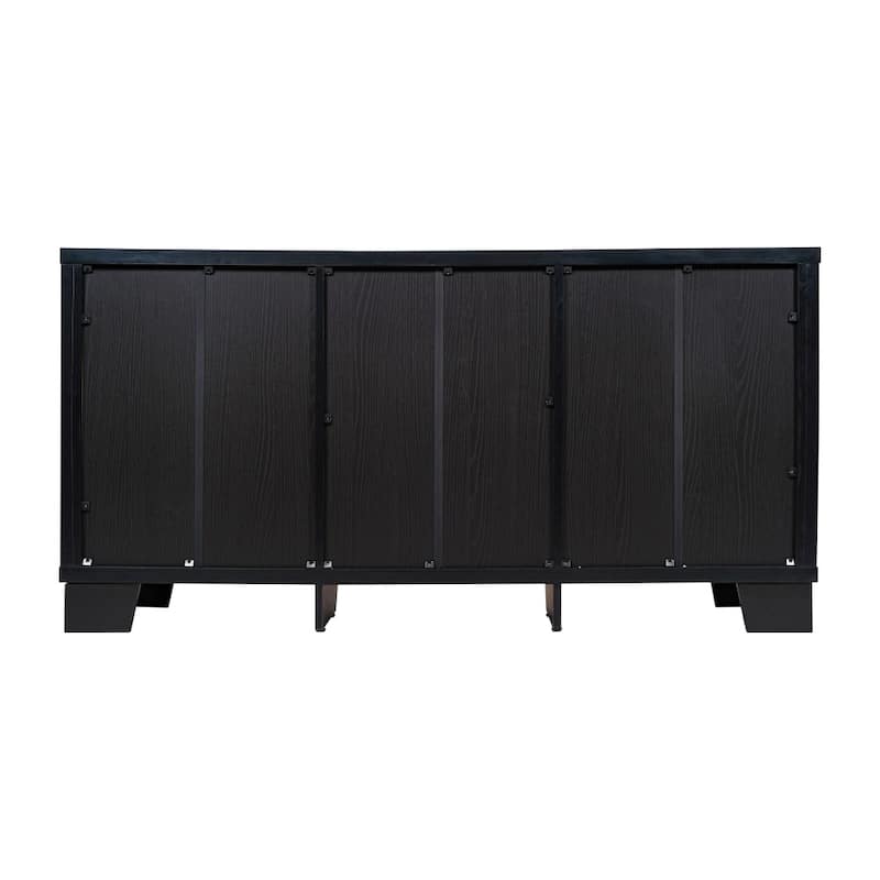 Engineered Wood Buffet Sideboard Storage Cabinet w/ 3 Drawers, Doors - 59"W x 16.5"D x 29.75"H