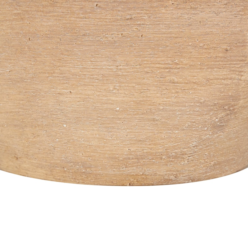 Beige Ceramic Wide Textured Vase