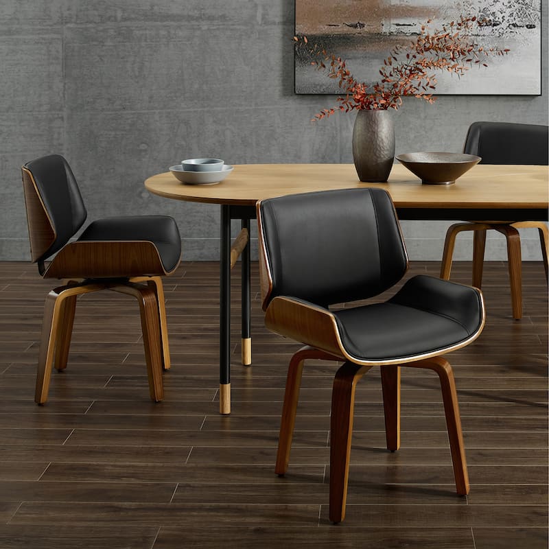 Art Leon Swivel Wooden Upholstered Dining Chairs (Set of 2)