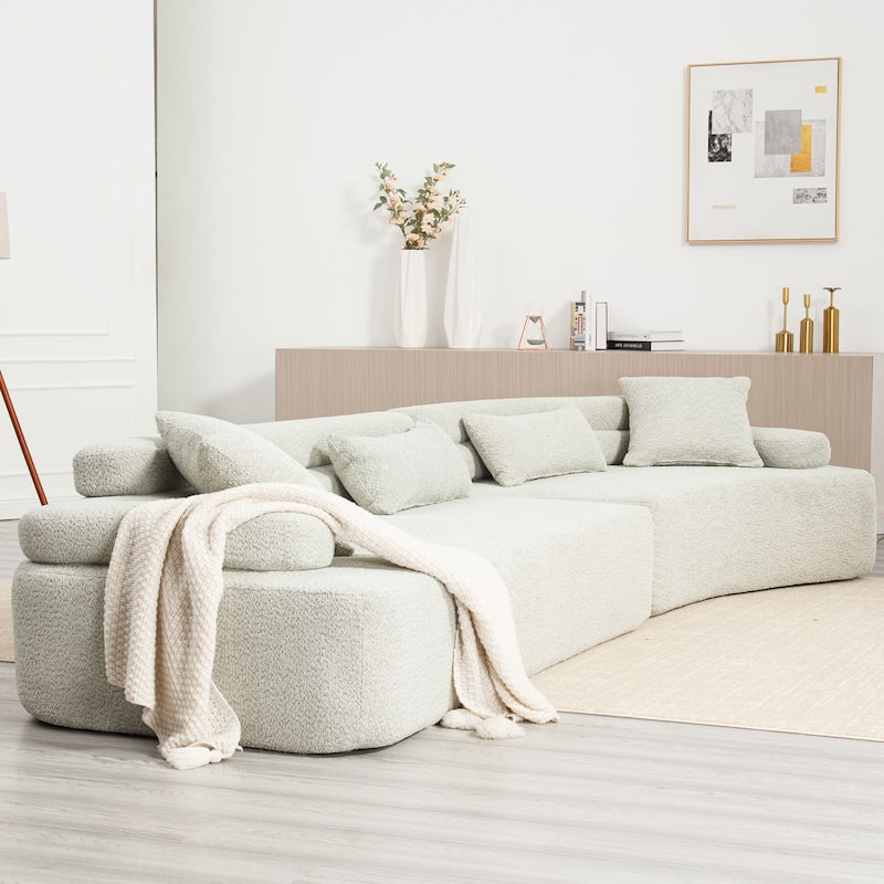 Frameless Sofa with Sponge Construction, ARC Armrests, No Assembly Required
