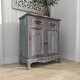 preview thumbnail 8 of 23, Gray Wood Intricately Carved Vintage Cabinet