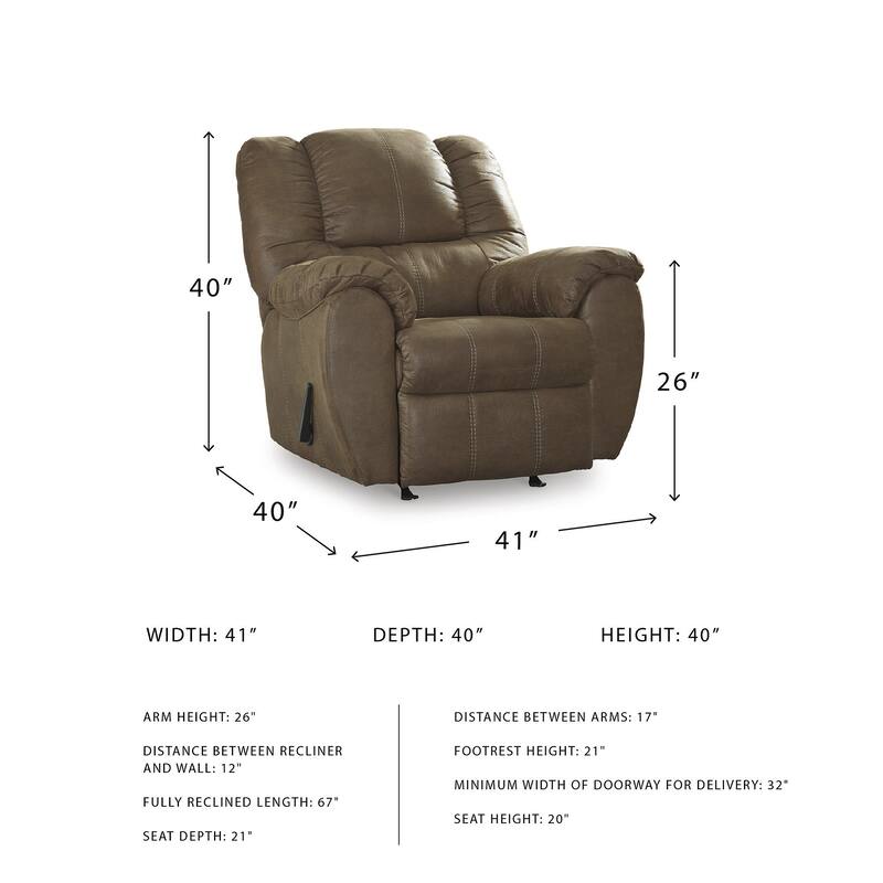 McGann Contemporary Rocker Recliner Brown