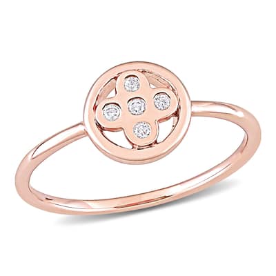 Miadora 10k Rose Gold Diamond Accent Geometric Circular Flower Ring