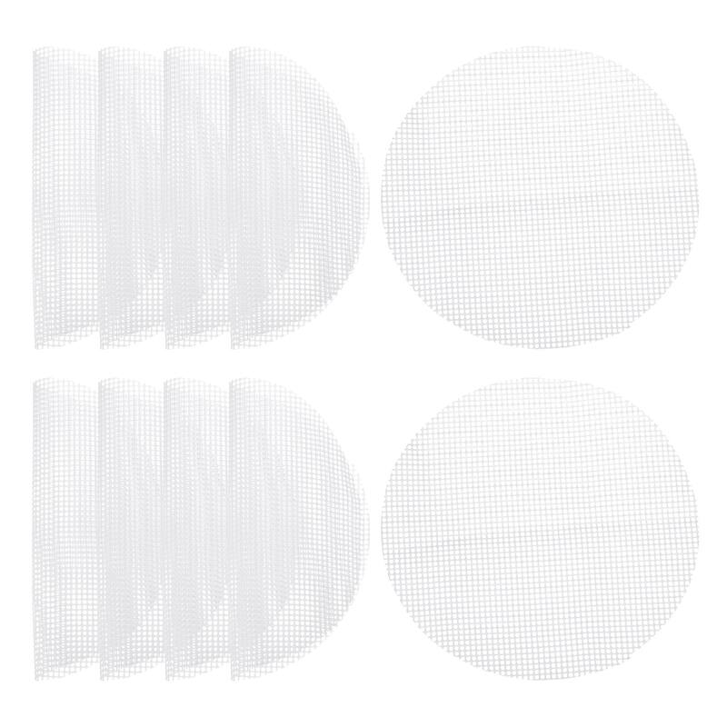 10 Pcs Reusable Round Non-Stick Steamer Liners Mesh Mat Pad, White