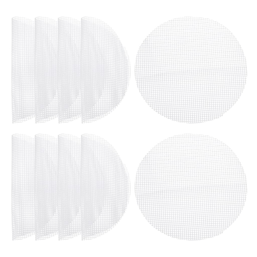 10 Pcs Reusable Round Non-Stick Steamer Liners Mesh Mat Pad, White