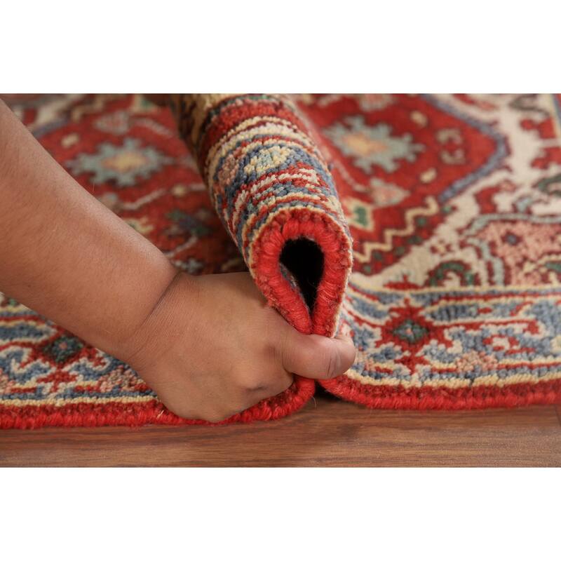 Geometric Heriz Serapi Oriental Accent Rug Hand-Knotted Wool Carpet - 2'0" x 3'0"