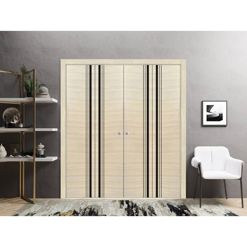 Bi-fold Doors 56 x 80 Planum 0011 Natural Veneer with Sturdy Tracks