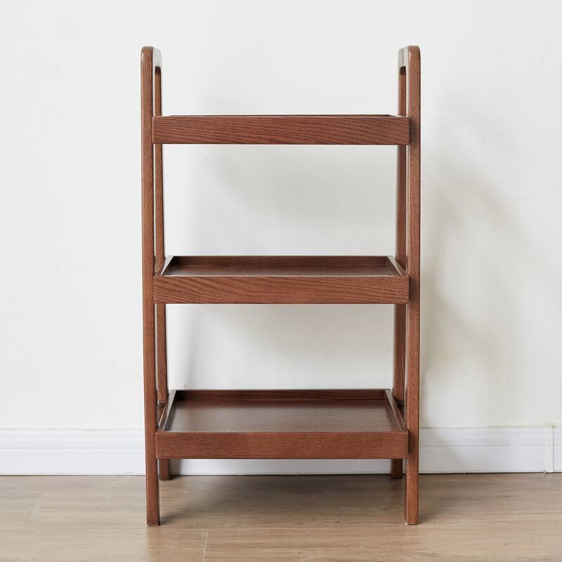 Classic Solid Wood Storage Organizer, 3-Tier Beech Shoe Rack for Entryway