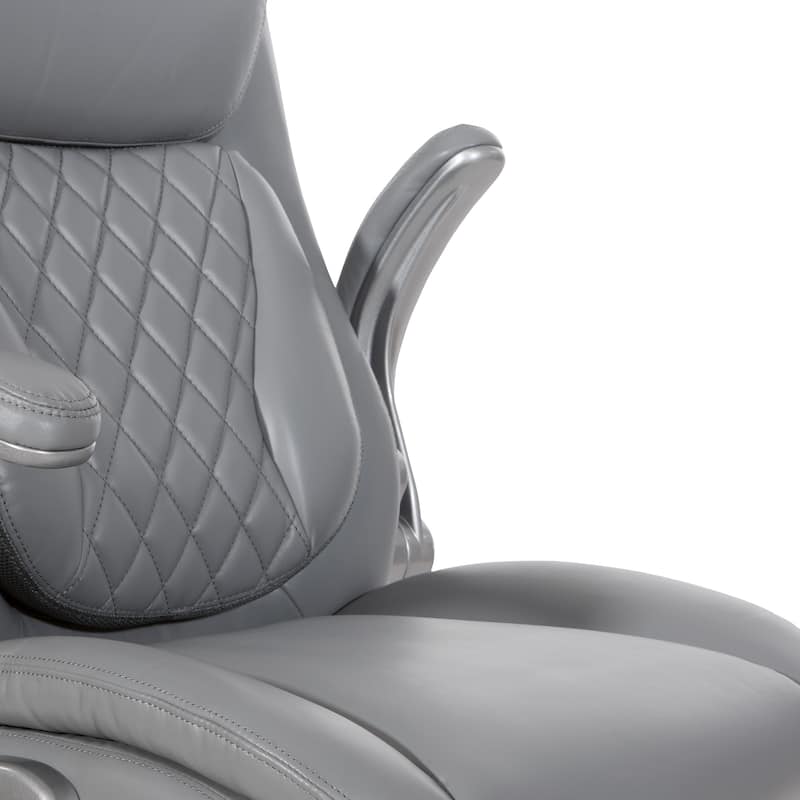Executive Chair in Bonded Leather with Flip Arms