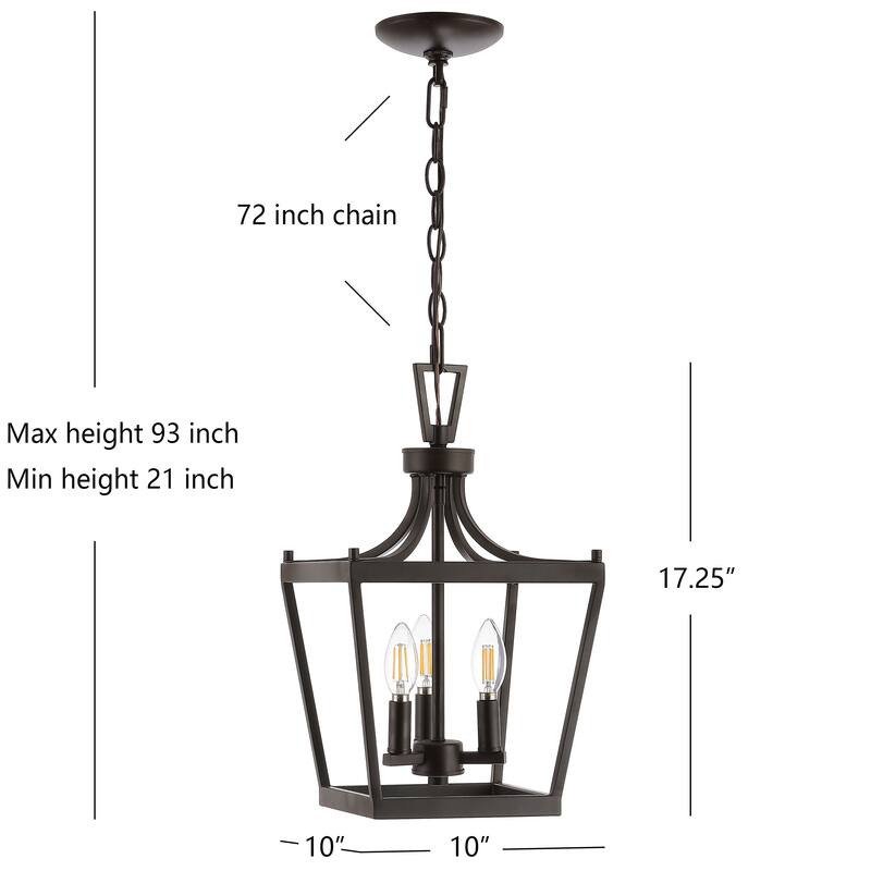 SAFAVIEH Lighting Soka 3-light Pendant - 10"x10"x21-93" - 10Wx10Dx93H