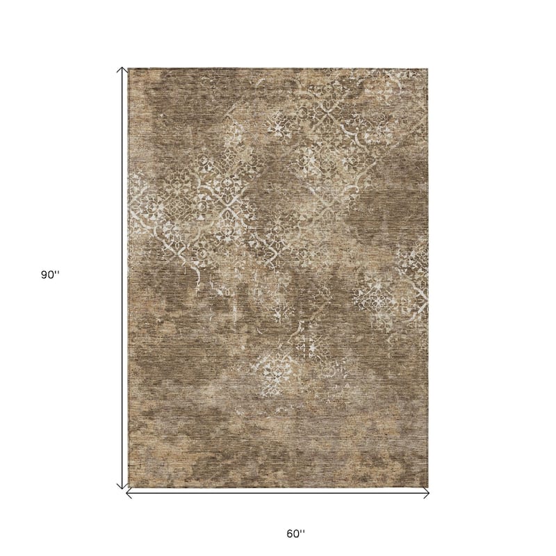 HomeRoots Floral Transitional Rectangle Outdoor Rug