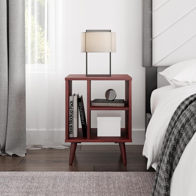 Boyd Sleep Warwick Mid-Century Modern 3-Shelf Nightstand
