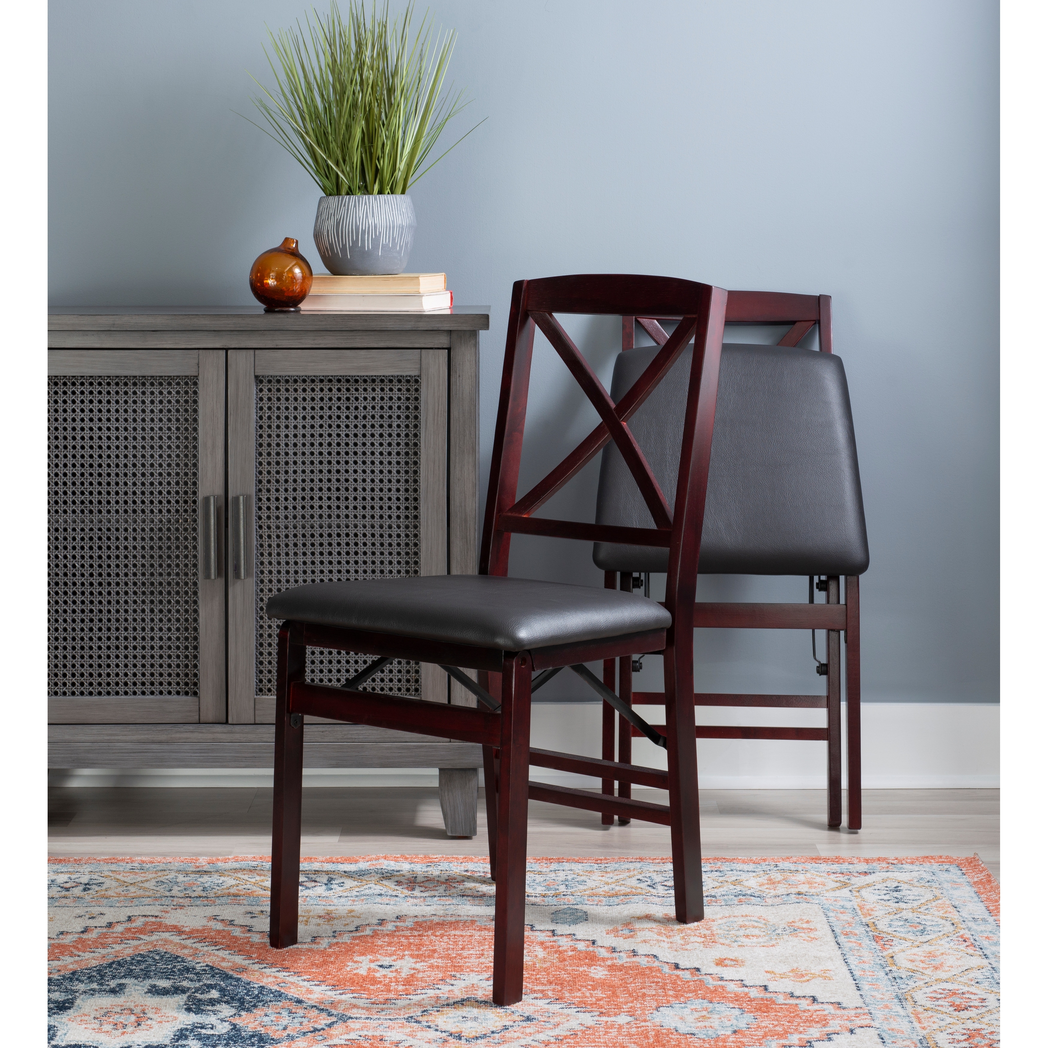 Linon Porch & Den Espresso Folding Chair (Set of 2)