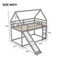 preview thumbnail 6 of 27, Twin Size Bunk House Bed with Slide and Ladder,House Shape Bunk bed with Slide