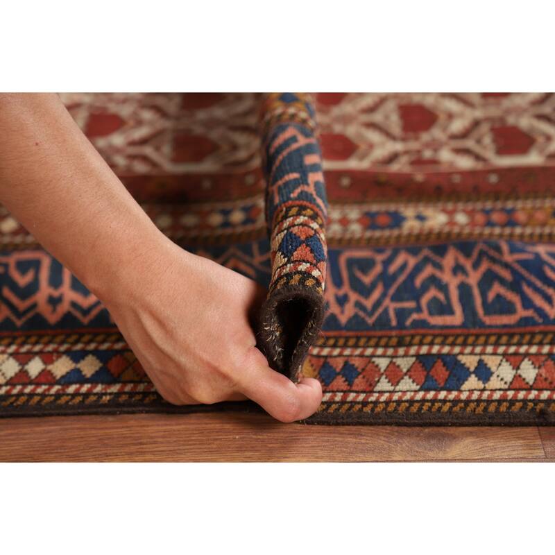 Pre-1900 Antique Vegetable Dye Shirvan Persian Wool Carpet - 4'10" x 8'7"