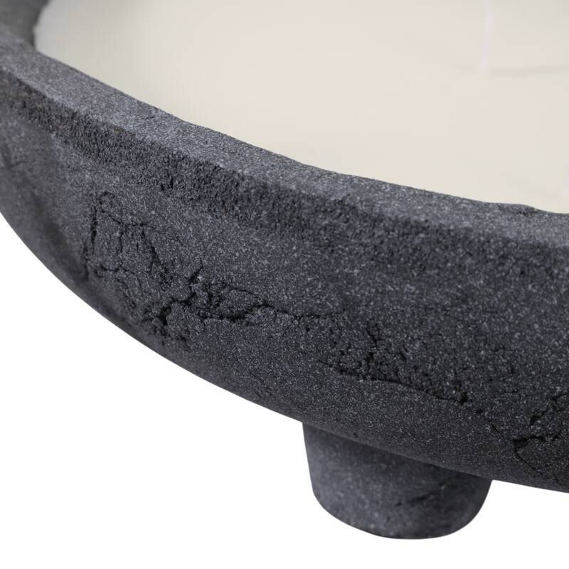 Round Distressed Ceramic Lemon Scented Candle - 12" - 11.75"