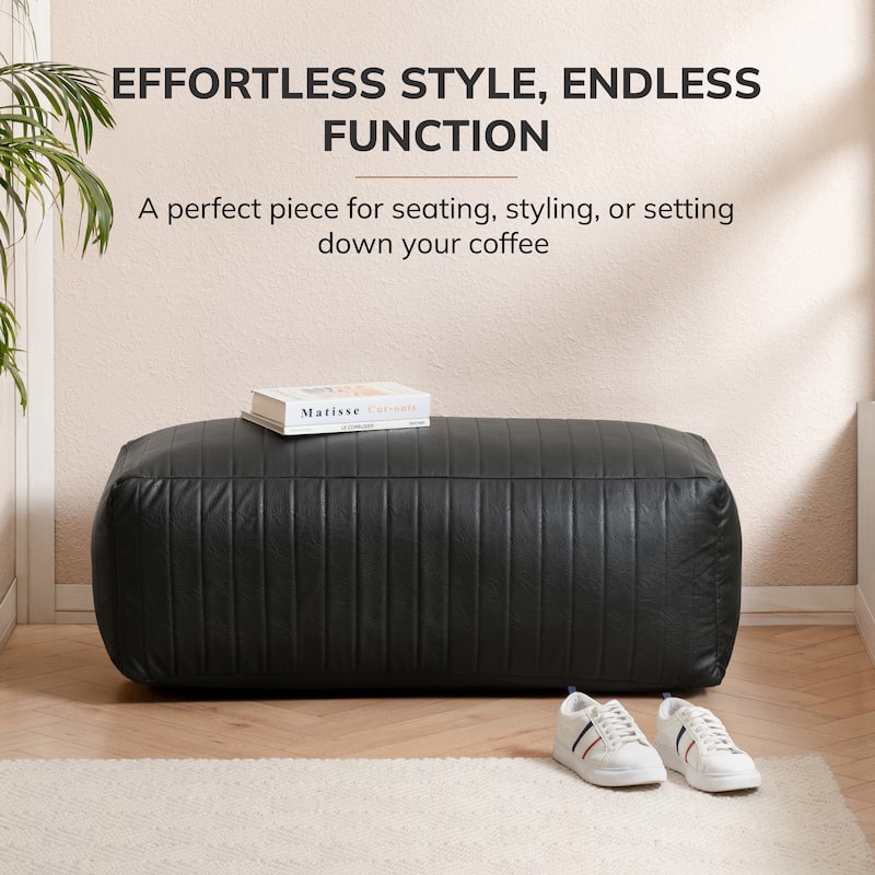 Jani Footrest Bench Ottoman Pouf - Handcrafted for Seating, Footrest, Home Decor for Living Room, Bedroom Pouf