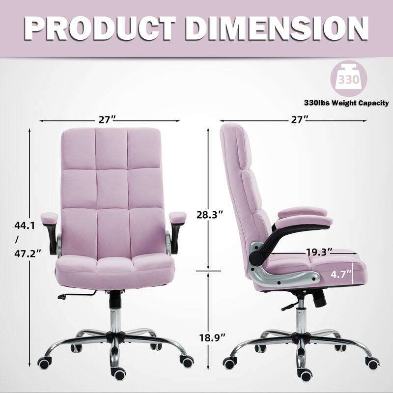 AVAWING Velvet Ergonomic Office Chair: Executive Desk Chair with Adjustable Height & 360° Swivel