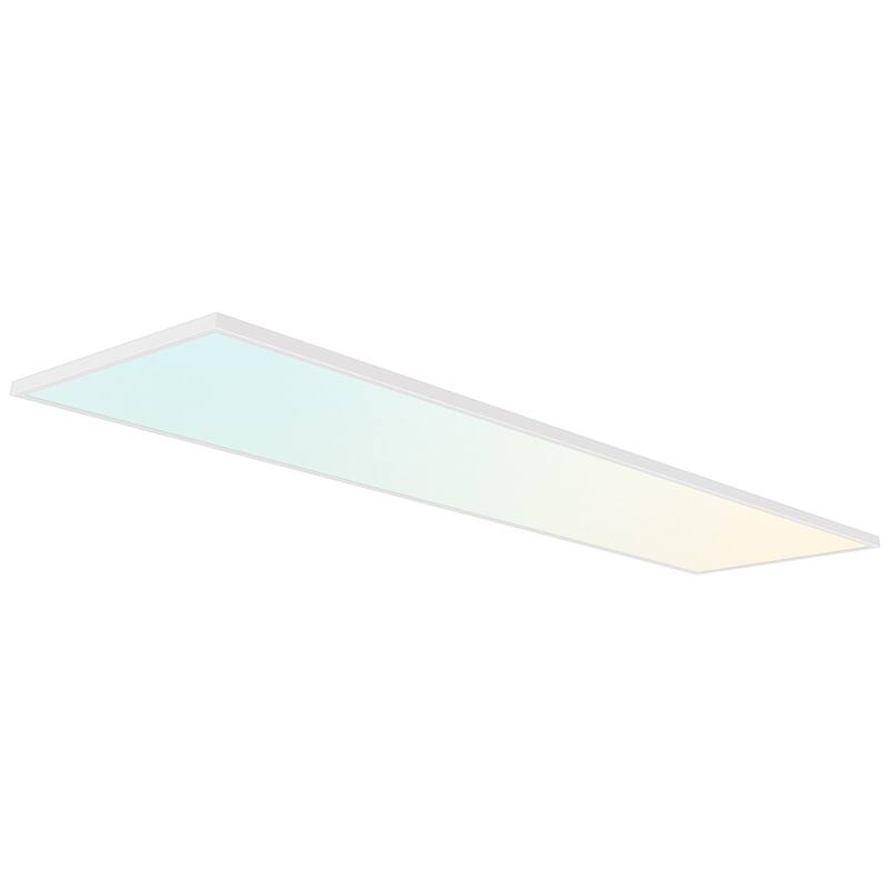 LUXRITE 1x4 FT. Slim Surface Mount Panel Light 5CCT Dimmable 3300/4400/5500 Lumens 30/40/50W Edge Lit Damp Rated ETL - 5CCT (2700K/3000K/3500K/4000K/5000K)