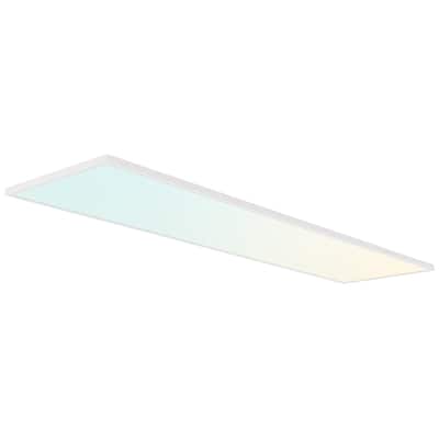 LUXRITE 1x4 FT. Slim Surface Mount Panel Light 5CCT Dimmable 3300/4400/5500 Lumens 30/40/50W Edge Lit Damp Rated ETL