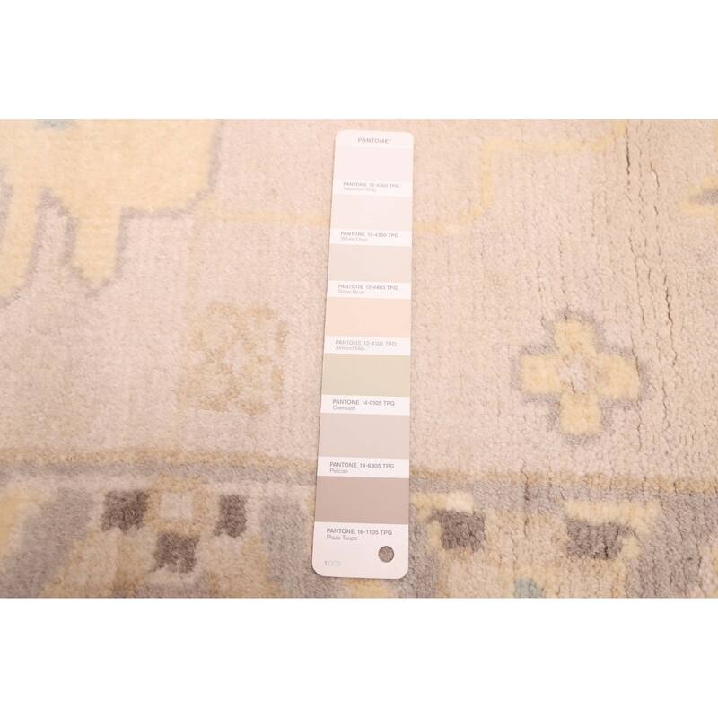 ECARPETGALLERY Hand-knotted Royal Oushak Light Grey Wool Rug - 10'2 x 13'11