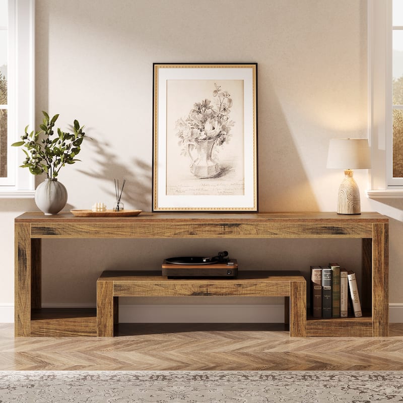 63'' TV Stand for 55/60/65-Inch TVs, Entertainment Center with Shelves