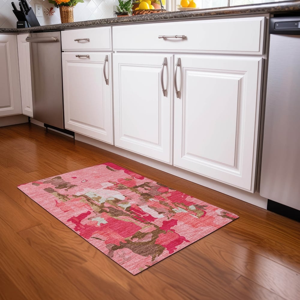 Machine Washable Indoor/ Outdoor Abstract Glam Chantille Rug