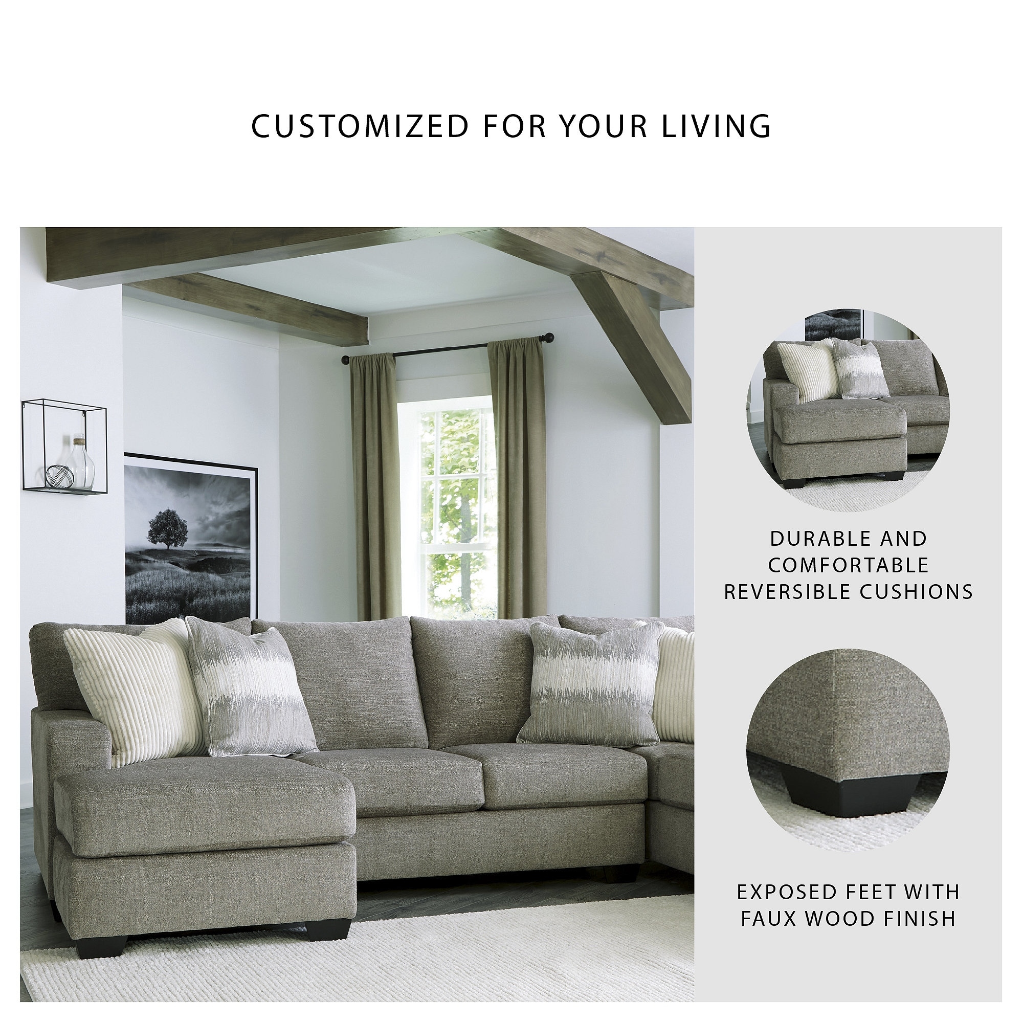 Signature Design by Ashley Creswell Gray 2-Piece Sectional with