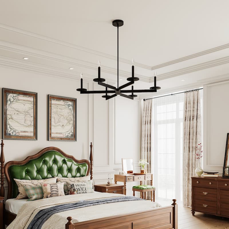 Modern Farmhouse 6-light Candle Chandelier - 37
