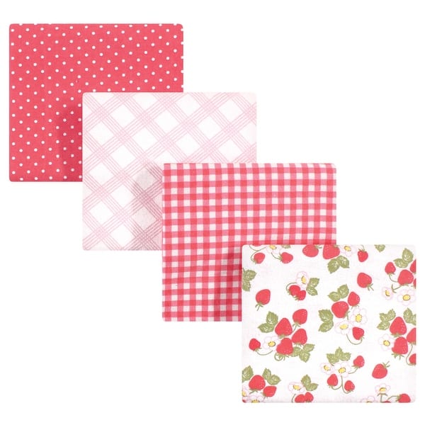 slide 1 of 1, Hudson Baby Infant Girl Cotton Flannel Receiving Blankets, Strawberries, One Size - Strawberries - One Size One Size - Strawberries