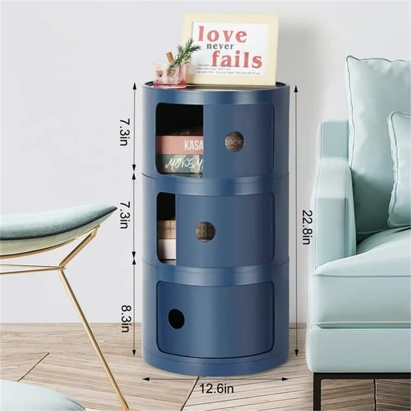 Sliding Barrel Modern Bedroom Nightstand