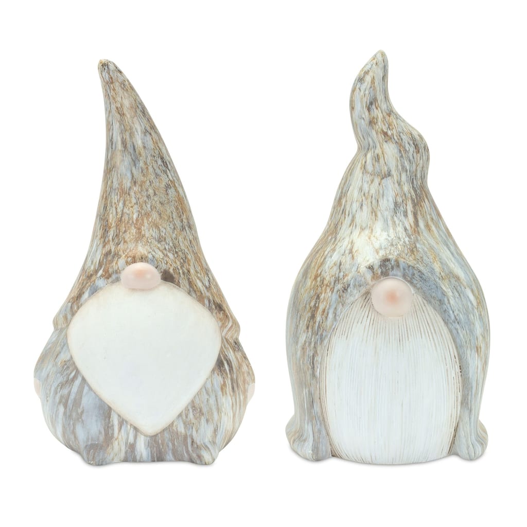 Set of 2 Hooded Gnome Christmas Tabletop Figurines 11"