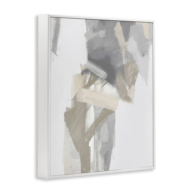 Stupell Elegant Grey & Beige Streaks Framed Giclee Art Design By Rachel Springer