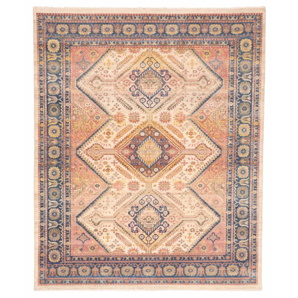 ECARPETGALLERY Hand-knotted Jules Serapi Ivory Wool Rug - 8'0 x 9'9