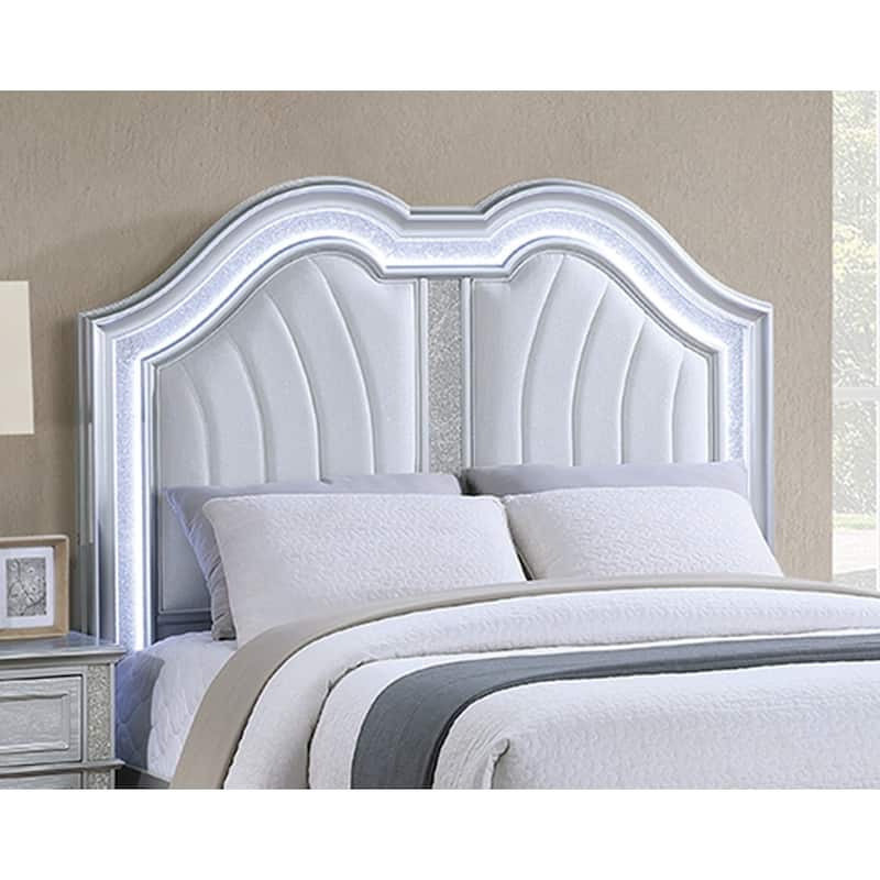 Cotemporary Elegant Queen Size Bed w Built-in Footboard Bench Upholstered HB USB 1pc Bed Gray Finish