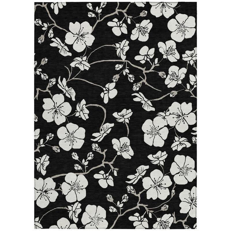 HomeRoots Floral Transitional Rectangle Outdoor Rug