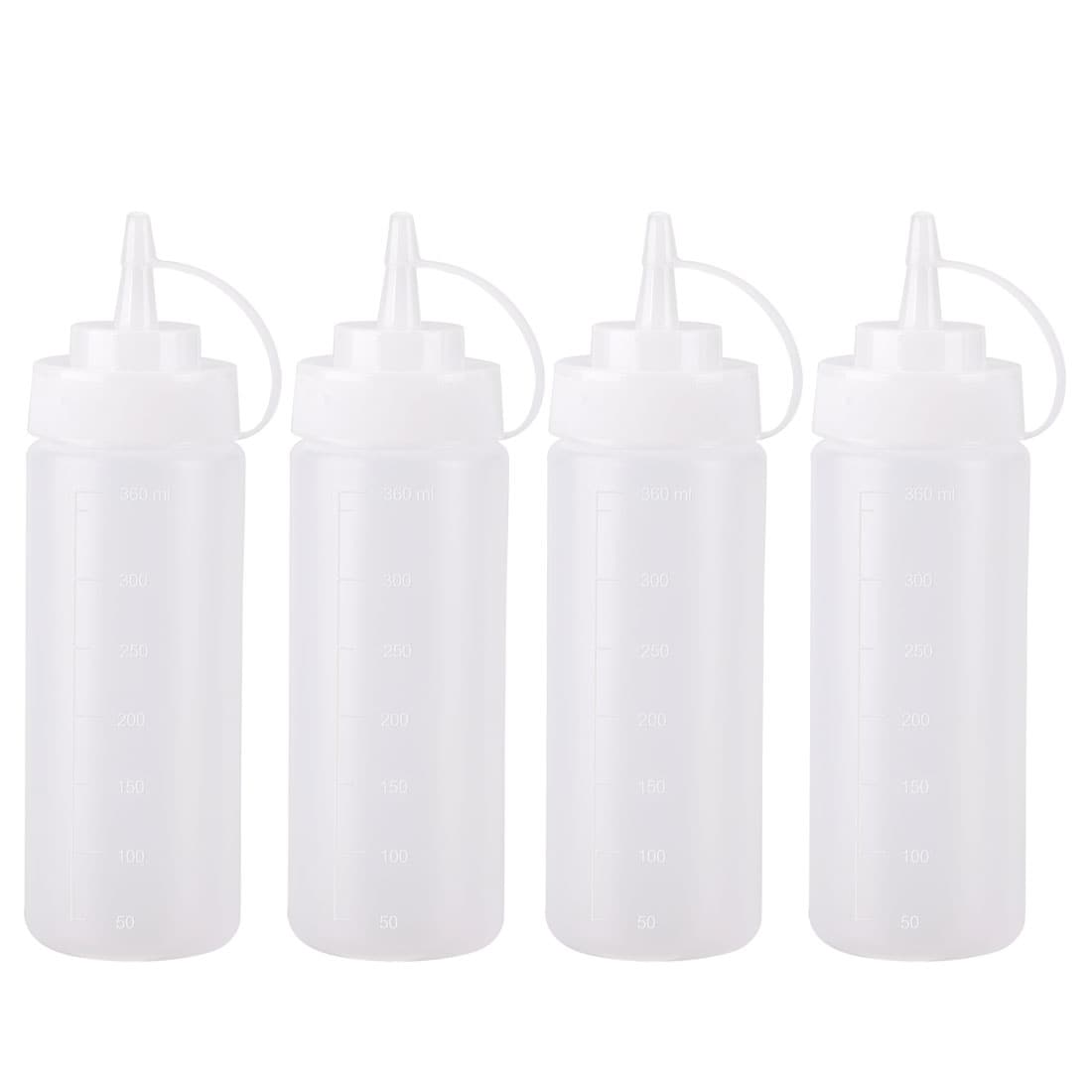 8X Condiment Squeeze Empty Squirt Bottle Reusable Plastic Containers With  Lids